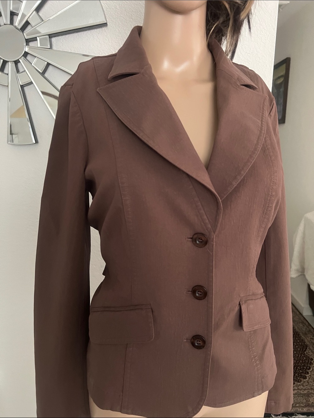 Bisou Bisou Brown Tailored Trench Coat - Picture 4 of 17